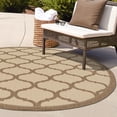 thumbnail image 1 of Unique Loom Outdoor Trellis Collection Area Rug - Moroccan (6' 1" Round Beige and Brown/Beige), 1 of 7