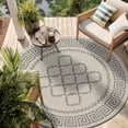 thumbnail image 1 of Unique Loom Outdoor Trellis Collection Area Rug - Stars (6' 1" Round Gray/Silver), 1 of 7