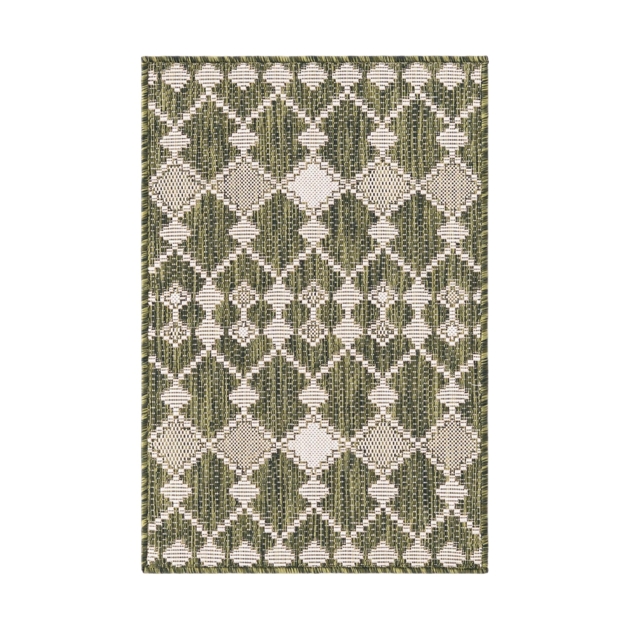 Green Trellis 9' x 12' Rectangular Washable Outdoor Rug