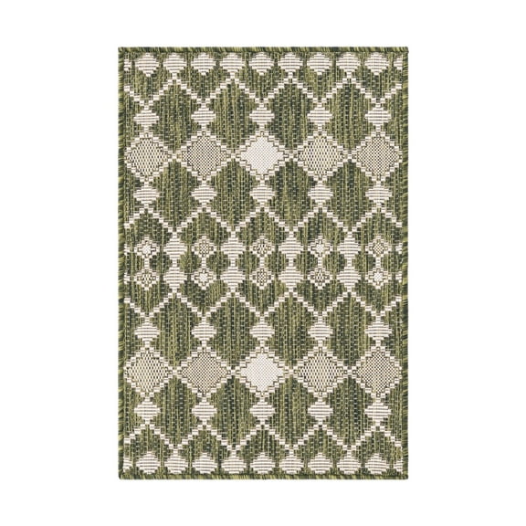 Unique Loom Outdoor Trellis Collection Area Rug - Traliccio (2' x 3' 1" Rectangle Green/Ivory)