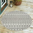 thumbnail image 1 of Unique Loom Outdoor Trellis Collection Area Rug - Tribal Trellis (13' 1" Round Gray/Black), 1 of 6