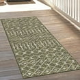 thumbnail image 1 of Unique Loom Outdoor Trellis Collection Area Rug - Tribal Trellis (2' x 6' 1" Runner Green/Natural), 1 of 7