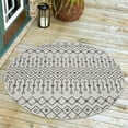 thumbnail image 1 of Unique Loom Outdoor Trellis Collection Area Rug - Tribal Trellis (4' 1" Round Gray/Black), 1 of 7