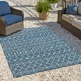 thumbnail image 1 of Unique Loom Outdoor Trellis Collection Area Rug - Tribal Trellis (4' 1" x 6' 1" Rectangle Blue/Ivory), 1 of 7