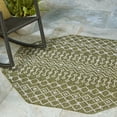 thumbnail image 1 of Unique Loom Outdoor Trellis Collection Area Rug - Tribal Trellis (5' 3" Octagon Green/Natural), 1 of 7