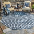 thumbnail image 1 of Unique Loom Outdoor Trellis Collection Area Rug - Tribal Trellis (7' 1" Octagon Blue/Ivory), 1 of 6