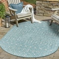 thumbnail image 1 of Unique Loom Outdoor Trellis Collection Area Rug - Tribal Trellis (7' 10" x 10' Oval Aqua/Ivory), 1 of 7