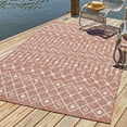 thumbnail image 1 of Unique Loom Outdoor Trellis Collection Area Rug - Tribal Trellis (9' x 12' Rectangle Rust Red/Ivory), 1 of 7