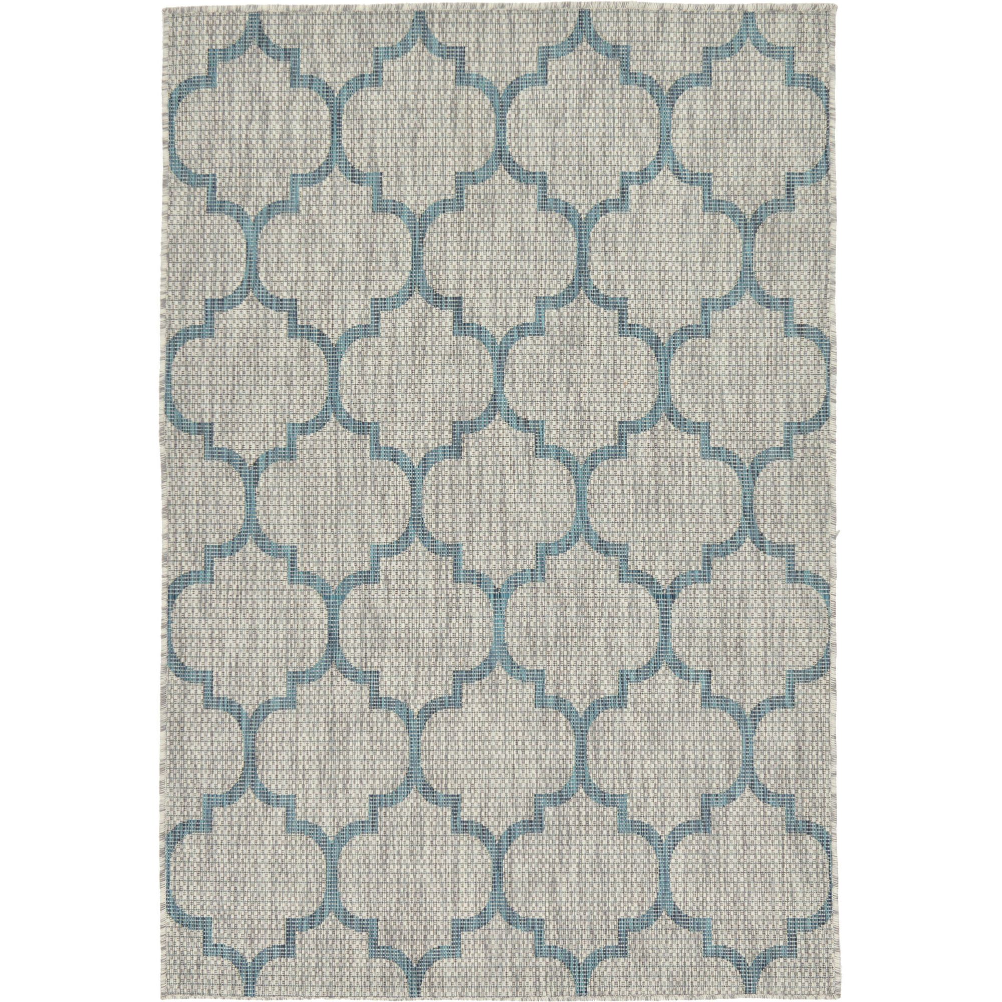 Unique Loom Outdoor Trellis Modern/Contemporary Area Rugs, Gray, 4' 0 x
