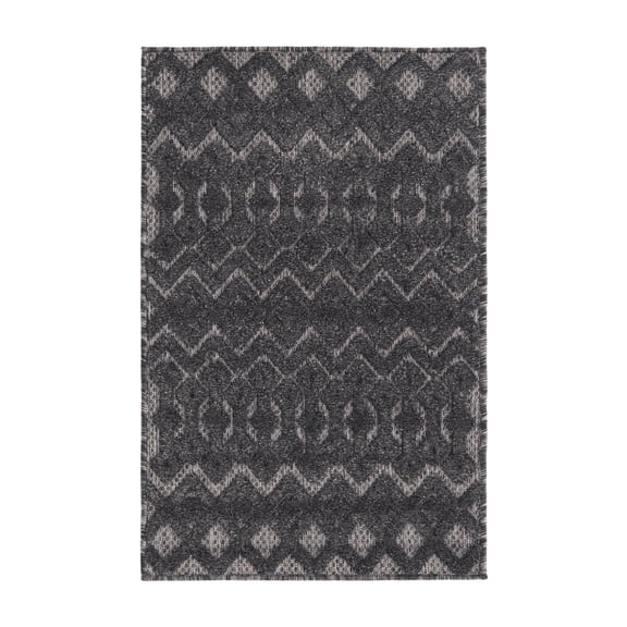Unique Loom Outdoor Trellis Textured Collection Area Rug - Osage (2' x 3' Rectangle Charcoal)