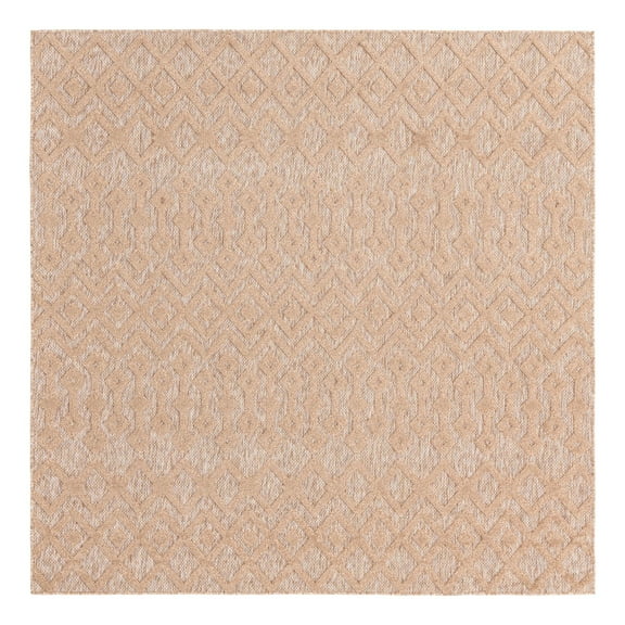 Unique Loom Outdoor Trellis Textured Collection Area Rug - Osage (7' 10" Square Beige)