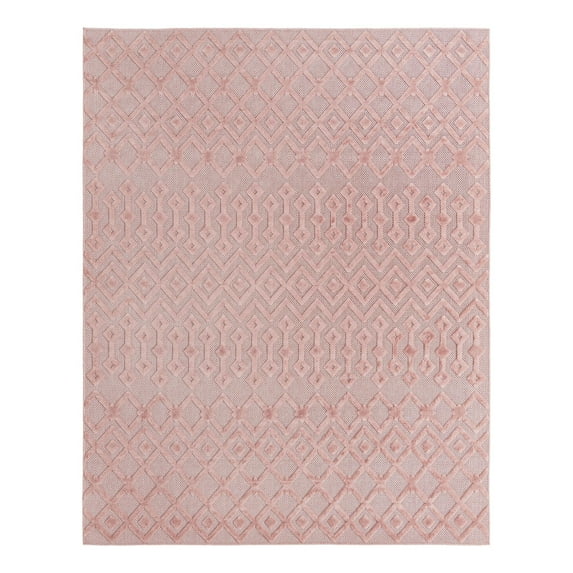 Unique Loom Outdoor Trellis Textured Collection Area Rug - Osage (7' 10" x 10' Rectangle Pink)