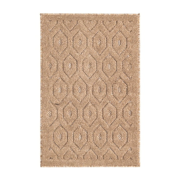 Unique Loom Outdoor Trellis Textured Collection Area Rug - Spatial (2' x 3' Rectangle Beige)