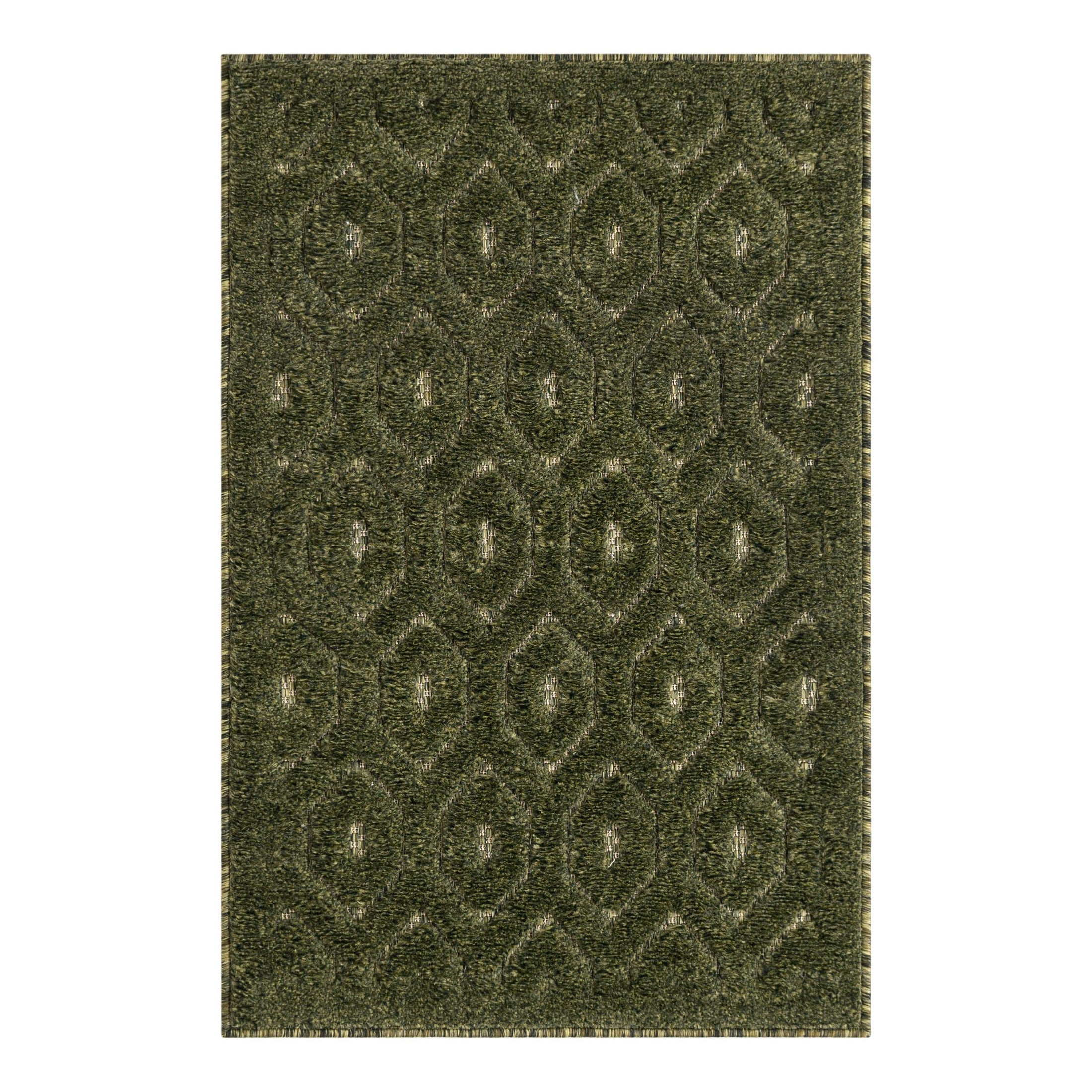 Unique Loom Outdoor Trellis Textured Collection Area Rug - Spatial (2' x 3' Rectangle Green)