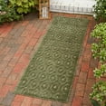 thumbnail image 1 of Unique Loom Outdoor Trellis Textured Collection Area Rug - Spatial (2' x 8' Runner Green), 1 of 7