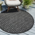 thumbnail image 1 of Unique Loom Outdoor Trellis Textured Collection Area Rug - Spatial (3' Round Charcoal/Ivory), 1 of 7