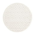 thumbnail image 1 of Unique Loom Outdoor Trellis Textured Collection Area Rug - Spatial (3' Round Ivory), 1 of 12