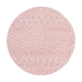 thumbnail image 1 of Unique Loom Outdoor Trellis Textured Collection Area Rug - Spatial (3' Round Pink), 1 of 9