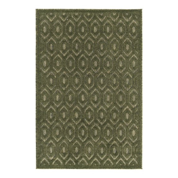 Unique Loom Outdoor Trellis Textured Collection Area Rug - Spatial (4' x 6' Rectangle Green)