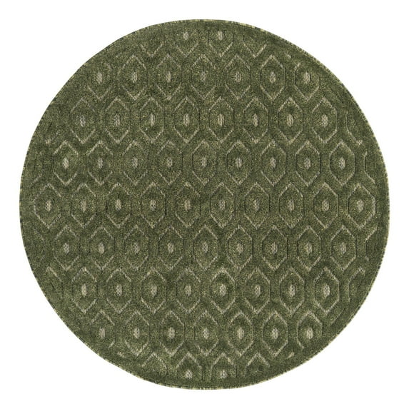 Unique Loom Outdoor Trellis Textured Collection Area Rug - Spatial (5' 3" Round Green)