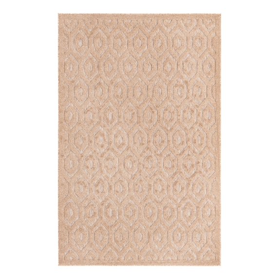 Unique Loom Outdoor Trellis Textured Collection Area Rug - Spatial (5' 3" x 8' Rectangle Beige)