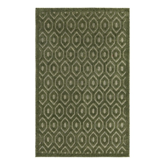 Unique Loom Outdoor Trellis Textured Collection Area Rug - Spatial (5' 3" x 8' Rectangle Green)