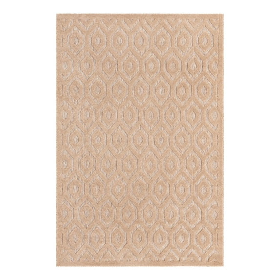 Unique Loom Outdoor Trellis Textured Collection Area Rug - Spatial (6' x 9' Rectangle Beige)