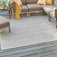 thumbnail image 1 of Unique Loom Outdoor Trellis Textured Collection Area Rug - Spatial (7' 10" Square Grey/Gray), 1 of 6