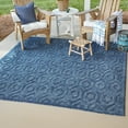 thumbnail image 1 of Unique Loom Outdoor Trellis Textured Collection Area Rug - Spatial (7' 10" Square Navy Blue/Ivory), 1 of 7