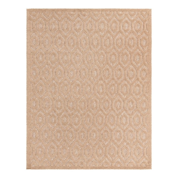 Unique Loom Outdoor Trellis Textured Collection Area Rug - Spatial (7' 10" x 10' Rectangle Beige)