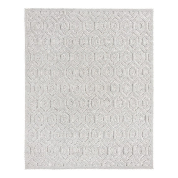 Unique Loom Outdoor Trellis Textured Collection Area Rug - Spatial (7' 10" x 10' Rectangle Grey/Gray)
