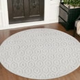 thumbnail image 1 of Unique Loom Outdoor Trellis Textured Collection Area Rug - Spatial (7' Round Grey/Gray), 1 of 6