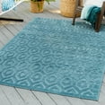 thumbnail image 1 of Unique Loom Outdoor Trellis Textured Collection Area Rug - Spatial (9' x 12' Rectangle Aqua/Ivory), 1 of 6