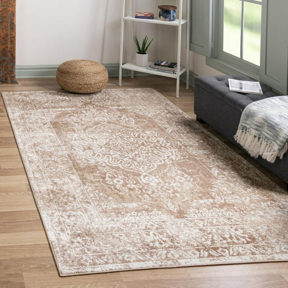 Unique Loom Oxford Collection Area Rug - Bodleian (2' x 3' 1" Rectangle Beige/Ivory)