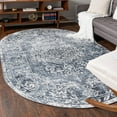 thumbnail image 1 of Unique Loom Oxford Collection Area Rug - Bodleian (8' x 10' Oval Blue/Ivory), 1 of 7