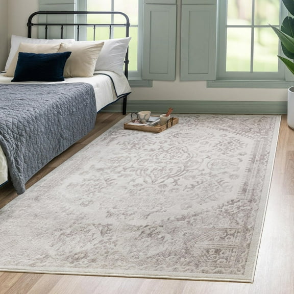 Unique Loom Oxford Collection Area Rug - Radcliffe (2' x 3' Rectangle Cream/Ivory)