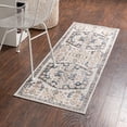 thumbnail image 1 of Unique Loom Oxford Collection Area Rug - Sheldonian (2' x 6' 1" Runner Cream/Navy Blue), 1 of 7