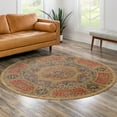 thumbnail image 1 of Unique Loom Palace Collection Area Rug - Amber (3' 1" Round Beige/Light Blue), 1 of 6