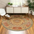 thumbnail image 1 of Unique Loom Palace Collection Area Rug - Amber (6' 1" Round Light Blue/Light Brown), 1 of 6