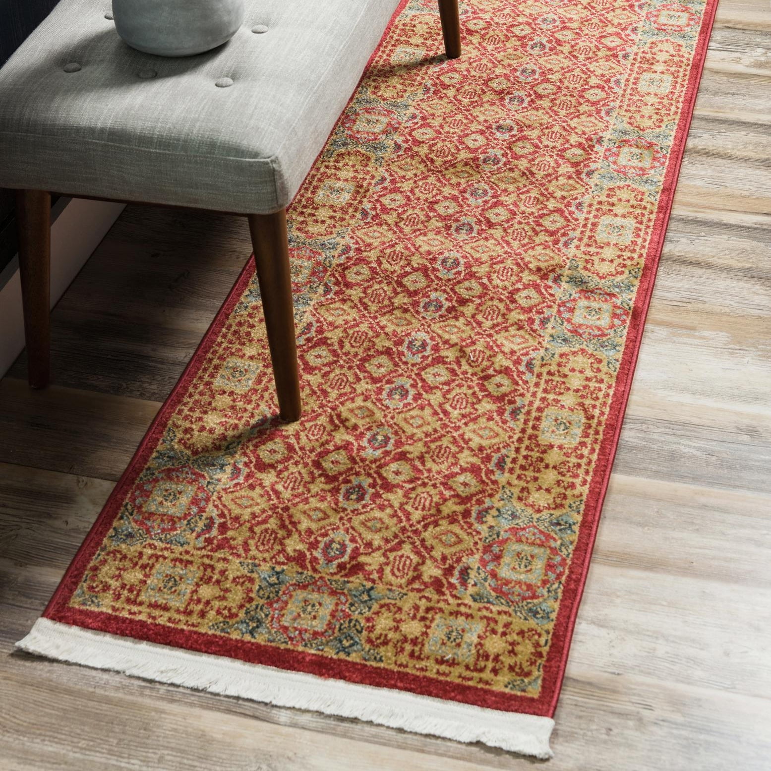 Unique Red Rug Unique Loom Palace Collection Area Rug - Jefferson (2' x 6' 1