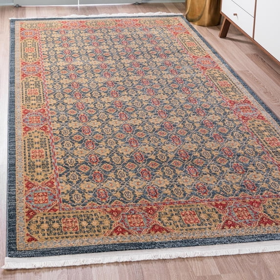 Unique Loom Palace Collection Area Rug - Jefferson (9' x 12' Rectangle Navy Blue/Red)