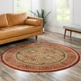 thumbnail image 1 of Unique Loom Palace Collection Area Rug - Lincoln (3' 3" Round Red/Navy Blue), 1 of 7