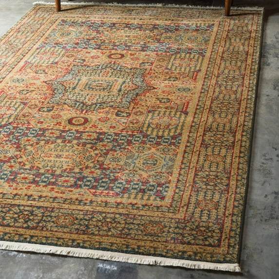 Unique Loom Palace Collection Area Rug - Taj (5' 1" x 8' Rectangle Blue/Red)