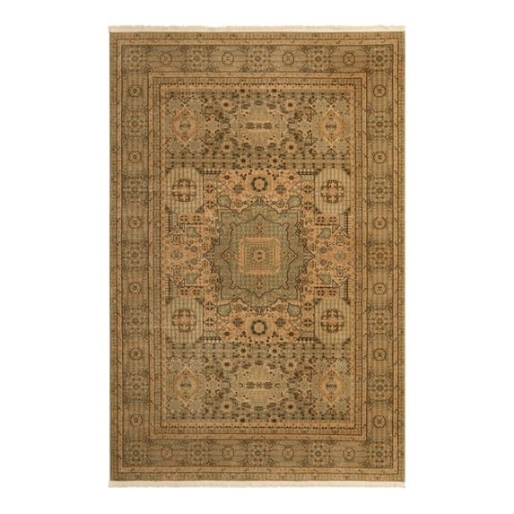 Unique Loom Palace Collection Area Rug - Taj (6' 1" x 9' Rectangle Light Green/Brown)