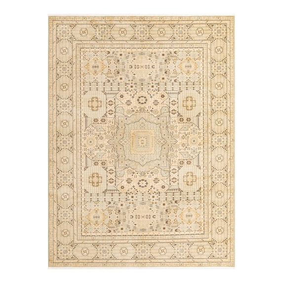 Unique Loom Palace Collection Area Rug - Taj (9' x 12' Rectangle Light Green/Brown)