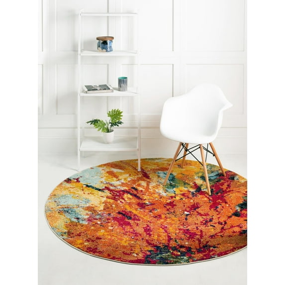 Unique Loom Palau Estrella Rug , 6' 1" x 6' 1" ,Multi