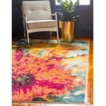 thumbnail image 1 of Unique Loom Palau Estrella Rug Multi/Gold 8' x 11' Rectangle Floral Modern Perfect For Living Room Bed Room Dining Room Office, 1 of 7