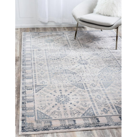 Unique Loom Paris Collection Area Rug - Birch (2' 2" x 3' 1" Rectangle Beige/Blue)