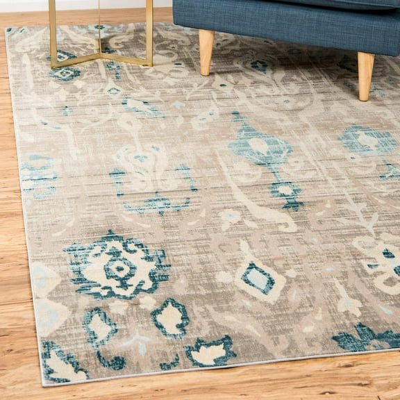Unique Loom Paris Collection Area Rug - Breeze (4' 1" x 6' 1" Rectangle Dark Gray/Beige)