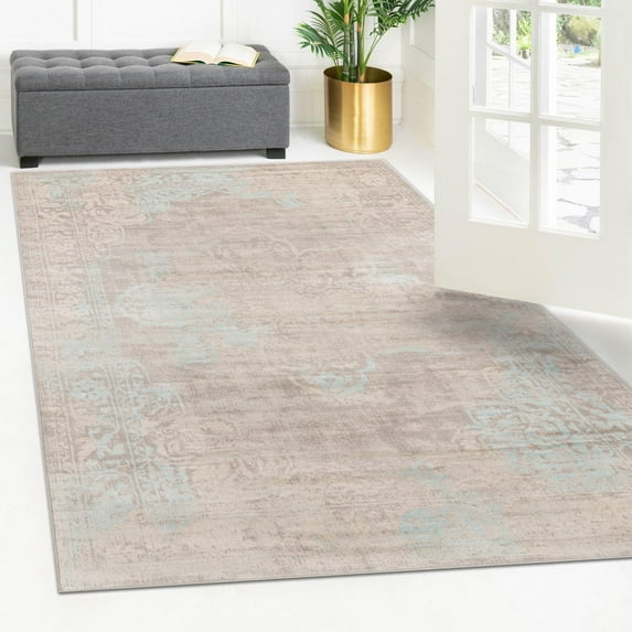 Unique Loom Paris Collection Area Rug - Fremont (4' 1" x 6' 1" Rectangle Dark Gray/Brown)
